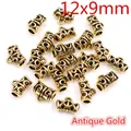 Pack of 20 antique gold alloy floral spacer beads with loops for jewelry making - Antique Gold (P3-38)