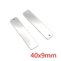 Polished stainless steel rectangular blank tag with hole for DIY jewelry making 40x9mm - 40x9mm