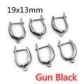 6 ganchos para pendientes de cobre chapado en negro de 19x13mm para joyería DIY - Ganchos de Palanca Negro de Fusil (AF6-50)