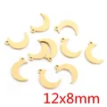Golden 12x8mm crescent moon stainless steel pendants for DIY jewelry making - Crescent Moon Style (P5-48)