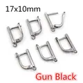 Ganchos de cobre negro de fusil 17x10mm para suministros de joyería artesanal - Ganchos de Palanca Negro de Fusil (AF6-38)