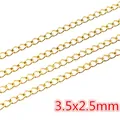 Catena in acciaio inossidabile placcata oro per gioielli fai-da-te, 3.5x2.5mm - Catena di Base (CH-38) / Oro