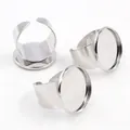 Detaillierte Ansicht von drei verstellbaren silbernen Ringrohlingen für DIY Schmuck - 20mm / Weiß K/Silber