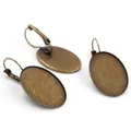 Lot de 3 supports boucles d'oreilles ovales bronze pour création bijoux DIY - 10x14mm / Bronze