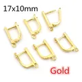 Ganchos de cobre bañados en oro de 17x10mm para fabricación de joyas DIY - Ganchos de Palanca Oro (AF6-43)