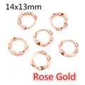 Pendientes de cobre trenzado oro rosa 14x13mm para creación de joyería artesanal DIY - Ganchos de Aro Torsados Oro Rosa (AF6-33)