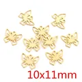Golden butterfly charms in 10x11mm size with hollow design and top ring for jewelry DIY - Butterfly Style (P4-16)