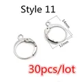 Style 11 silver stainless steel lever-back earring hooks set for DIY jewelry making - Bright Silver Leverback Style (T7-46)