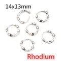 Ganchos para pendientes de espiral retorcida bañados en rodio 14x13mm para joyas - Ganchos de Aro Torsados Rodiados (AF6-36)