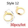Golden stainless steel lever back earring hooks for DIY jewelry making 14x12mm 30pcs - Gold Leverback Hook Style (K2-40)