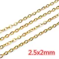 2.5x2mm golden stainless steel cross chain for DIY necklaces and handmade jewelry - Cross Chain (CH-41) / Gold