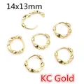 Aros retorcidos oro KC 14x13mm para fabricación de joyas DIY y componentes base - Ganchos de Aro Torsados Oro KC (AF6-35)