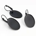 Crochets d'oreilles ovales noirs en métal pour la création de bijoux DIY - 10x14mm / Noir