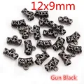 DIY jewelry 12x9mm metal connector beads for bracelets in gun black finish - Gun Black (P3-31)