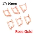 Set de ganchos para pendientes lever-back oro rosa 17x10mm para hacer joyas - Ganchos de Palanca Oro Rosa (AF6-40)