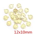 Golden plated stainless steel hollow clover pendant charm for jewelry making 12x10mm - Hollow Four-leaf Clover Style (AG2-43)