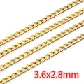 Golden plated stainless steel curb chain 3.6x2.8mm for DIY jewelry making - Curb Chain (CH-47) / Gold