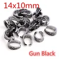 Gun black alloy bails with hollow pattern for jewelry making, size 14x10mm - Gun Black (Q2-34)