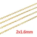 Golden stainless steel cable chain 2x1.6mm for DIY jewelry making and necklaces - Flat O-Chain (CH-49) / Gold
