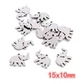 Polished elephant-shaped stainless steel pendant 15x10mm for DIY jewelry making - Elephant Style (Q3-28)