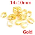 Golden 14x10mm alloy bail connectors with woven texture for DIY jewelry making - Gold (R5-01)