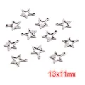 Silver hollow star charms in stainless steel measuring 13x11mm for jewelry making - Star Style (Q5-19)