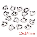 Cloud shaped stainless steel pendant charms for jewelry making 15x14mm matte silver - Cloud Shape / 15x14mm