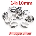 Antique silver horseshoe jewelry connectors for DIY necklaces, 14x10mm alloy links - Antique Silver (R5-25)