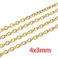 4x3mm gold plated stainless steel oval link chain for DIY jewelry making - Large Oval Chain (CH-52) / Gold