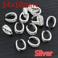 Silver 14x10mm alloy bail beads with woven texture for DIY jewelry making - Silver (P3-18)