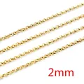 Golden plated stainless steel 2mm rolo chain for DIY jewelry making and crafting - Rolo Chain (AH-173) / Gold