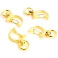Set of four gold-plated moon-shaped swivel lobster clasps for DIY jewelry and keychains - Moon / Gold