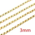 3mm golden stainless steel rolo chain for DIY jewelry making and necklaces - Heavy Rolo Chain (AH-175) / Gold