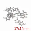 Hollow star shaped silver stainless steel pendants for DIY jewelry making 17x14mm - Hollow Star Shape / 17x14mm