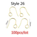 Style 26 golden stainless steel fishhook earring wires 19x16mm for DIY jewelry making - Gold Fishhook Hook Style (M2-43)