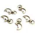 Set of five moon-shaped swivel snap hooks in antique bronze finish for DIY keychains - Moon / Antique Bronze