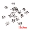 Minimalist six-petal flower stainless steel pendant charms, 12x9mm DIY jewelry findings - Petal Style (R5-21)