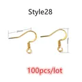 Golden stainless steel earring hooks for DIY jewelry making in pack of 100pcs - Gold Curved Spring Hook Style (S3-33)
