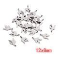 Silver swallow bird pendant in stainless steel with 12x8mm dimensions for DIY jewelry - Swallow Style (R5-31)