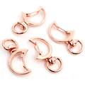Rose gold moon-shaped rotating lobster clasp for keychains and DIY craft jewelry - Moon / Rose Gold