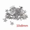 Polished silver stainless steel star pendant charms 10x8mm for DIY jewelry making - Star / 10x8mm