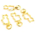 Set of four gold cat-shaped lobster clasps with rotating swivel rings for keychains - Cat / Gold
