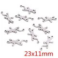DIY stainless steel gecko lizard charm pendant 23x11mm for jewelry making - Lizard Style (P1-20)