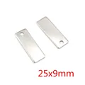 Polished rectangular stainless steel 25x9mm pendants for DIY jewelry and tags - 25x9mm