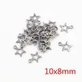 Polished stainless steel hollow star pendant charm with top ring for jewelry making 10x8mm - Small Pentagram Hollow / 10x8mm