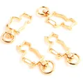 Set of four gold cat-shaped rotating lobster clasps for keychains and DIY crafts - Cat / KC Gold