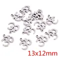 Polished stainless steel Om symbol charm pendants for jewelry making 13x12mm - Om Symbol Style (P1-24)