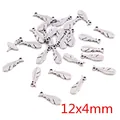 Polished stainless steel feather charms for DIY jewelry making, size 12x4mm - Small Feather / 12x4mm