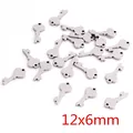 Silver stainless steel mini key pendant charm 12x6mm for DIY jewelry making accessories - Key Style (P6-03)
