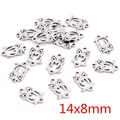 Hollow owl stainless steel pendant charm 14x8mm in silver finish for jewelry making - Owl Shape / 14x8mm